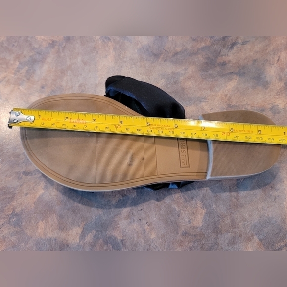 CALL IT SPRING Satin Black Ribbon Slide Sandals, Size 7 - Picture 14 of 15